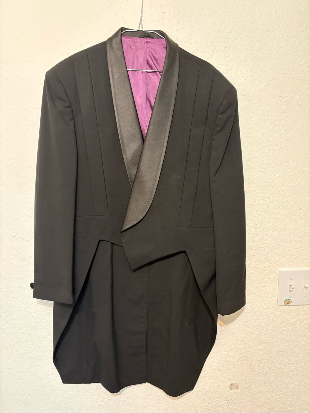 Michael Jordan 23 Night Vintage Black Tailcoat with Satin and Purple Lining